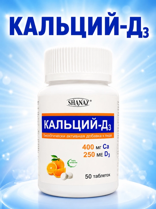 Кальций-Д3 - мощный комплекс для костей, зубов и иммунитета, 50 таблеток - 