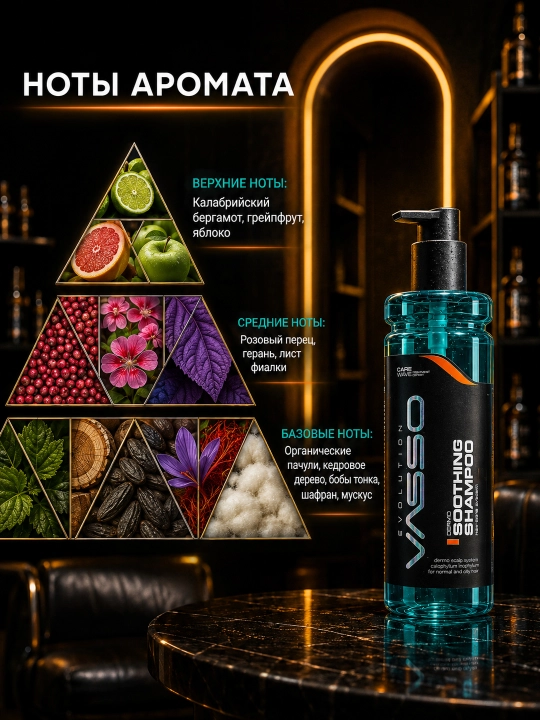 Мужской шампунь против перхоти VASSO Shooting Shampoo, очищающий