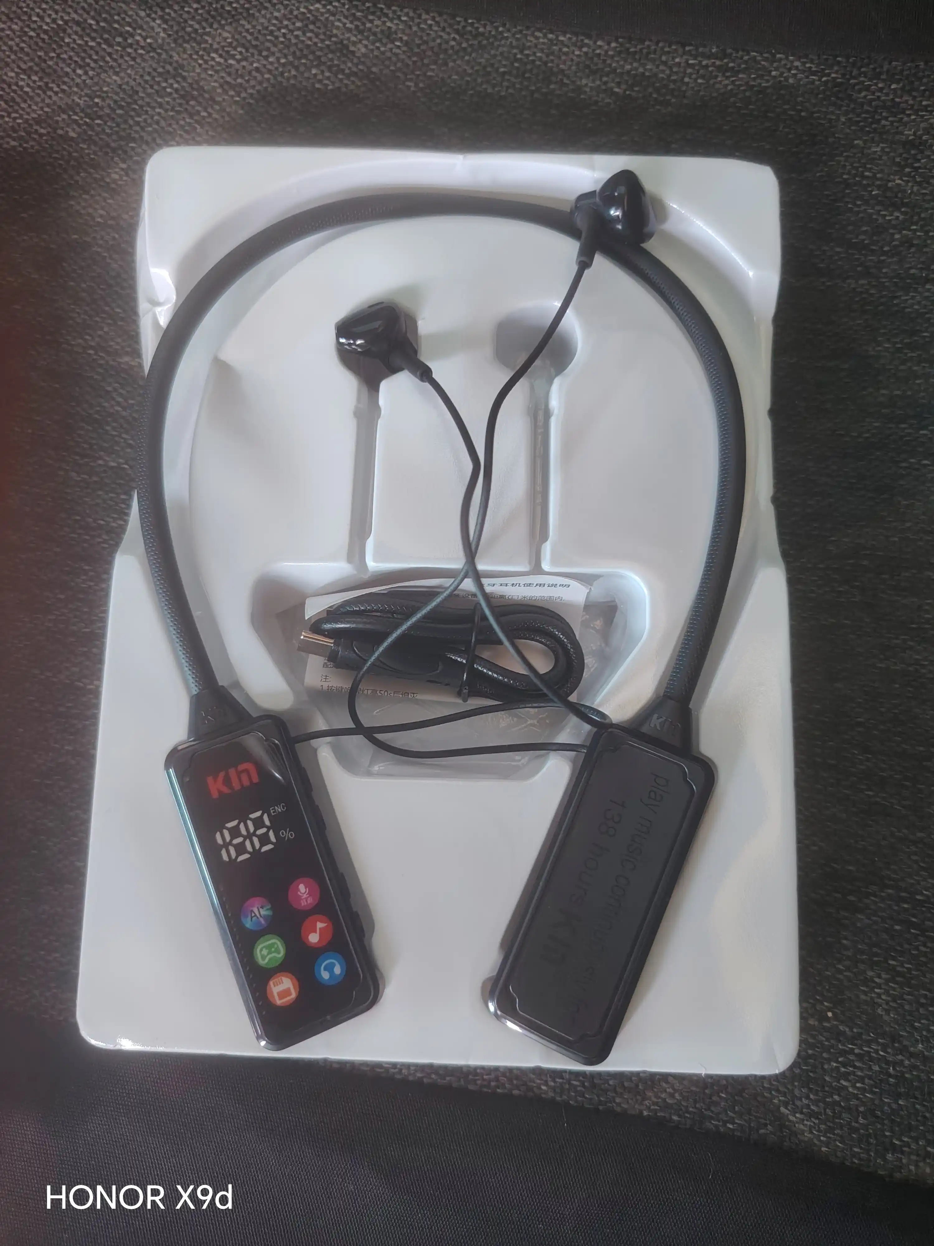 Simsiz quloqchin KIN KL100 Bluetooth 5.4 1100 mAh ENC mikrofon bo'yinbog' dizayn naushnik