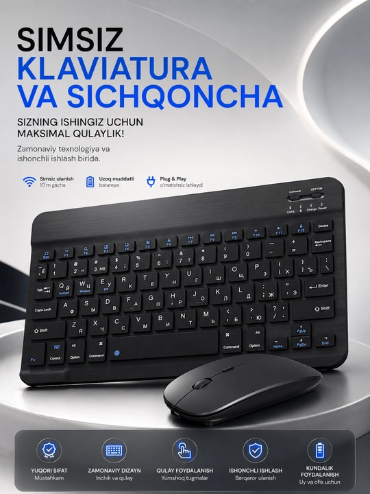 Беспроводной комплект клавиатуры и мыши 2.4GHz USB Wireless Keyboard & Mouse Combo - 