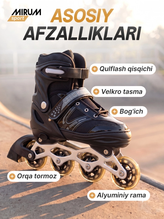 Роликовые коньки Mirum Sport, детские ролики для девочек и мальчиков