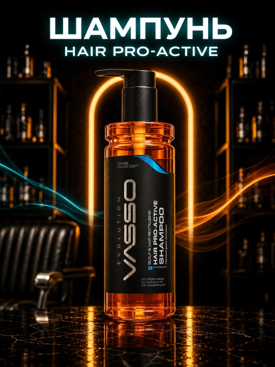 Мужской шампунь против выпадения волос VASSO Hair Pro Active