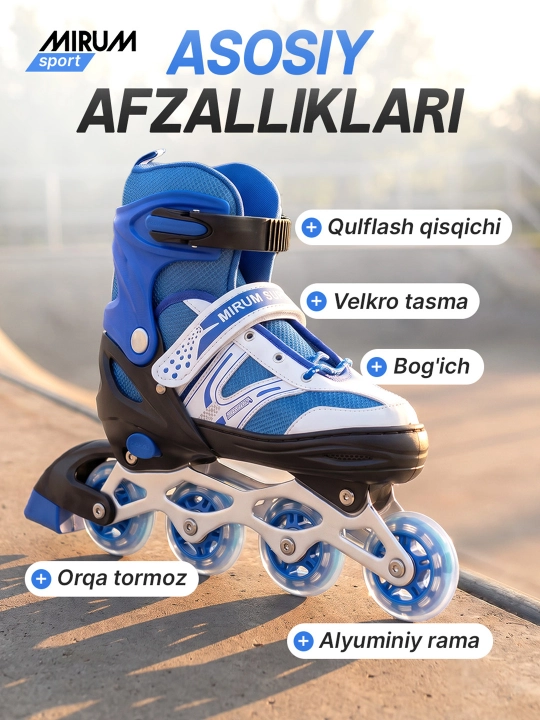 Rolikli konkilar himoya bilan, qizlar, bolalar va kattalar uchun