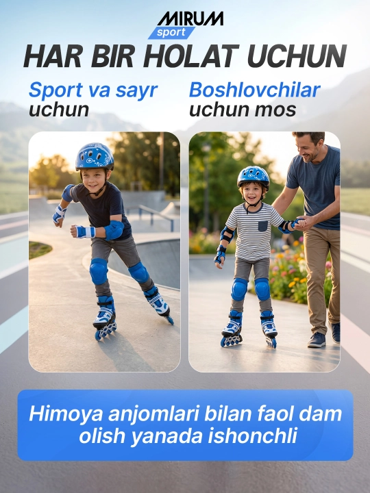 Rolikli konkilar himoya bilan, qizlar, bolalar va kattalar uchun