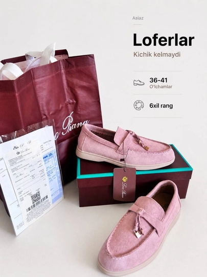 Ayollar poyabzali, ayol va qizlar loferlari, 36-41 ramerlarda