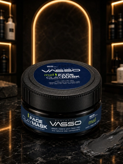 Erkaklar uchun yuz tozalovchi loyli niqob VASSO Face Clay Mask Mud