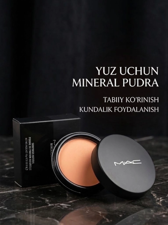 Yuz uchun ixcham MAC Mineralize Skinfinish Natural mineral kukuni, xiralashtiruvchi