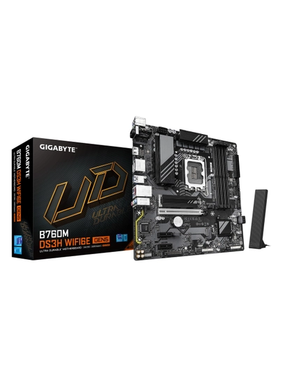 Ona plata Gigabyte B760M DS3H WF6E GEN5, LGA 1700, DDR5, microATX, Wi-Fi 6E - 