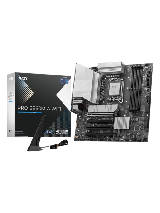 Материнская плата MSI PRO B860M-A WIFI, LGA 1851, DDR5, microATX, Wi-Fi - 