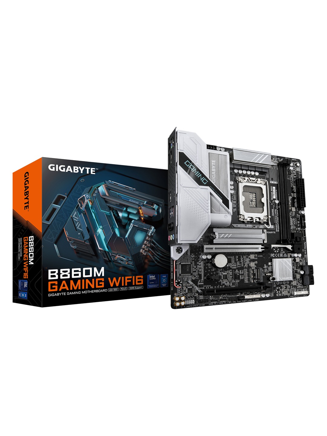Материнская плата Gigabyte B860M GAMING WIFI6, LGA 1851, DDR5, microATX, Wi-Fi 6 - 
