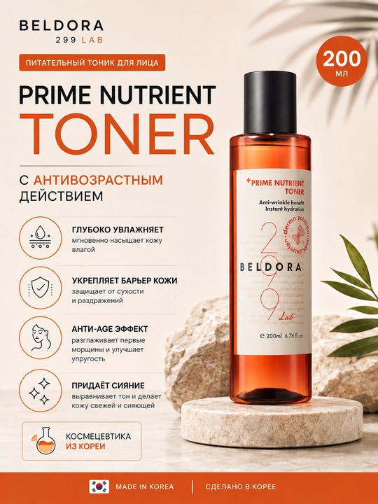 Beldora Тонер для лица антивозрастной +Prime Nutrient Toner, 200 мл - 