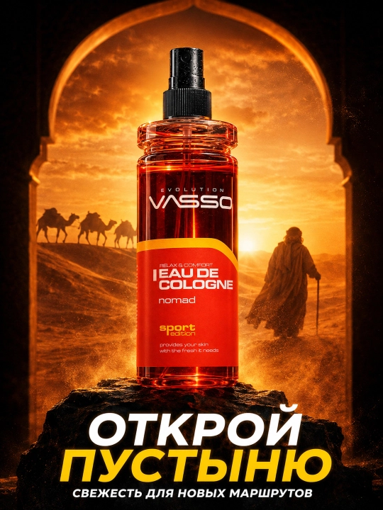 Erkaklar odekoloni VASSO Sport Edition, tetiklashtiruvchi parfyum