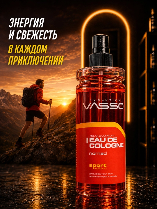 Erkaklar odekoloni VASSO Sport Edition, tetiklashtiruvchi parfyum