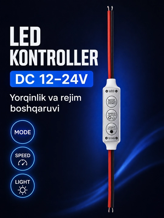 Светодиодный LED-модуль 12V и контроллер 12–24V для подсветки интерьера, авто и вывесок - 