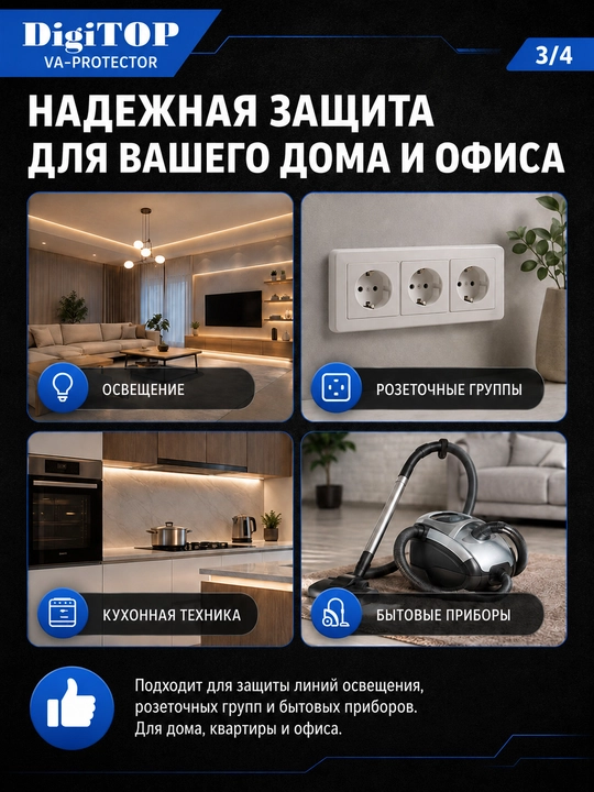 DigiTOP VA-Protector 32-63A tok nazorati bilan kuchlanish relesi