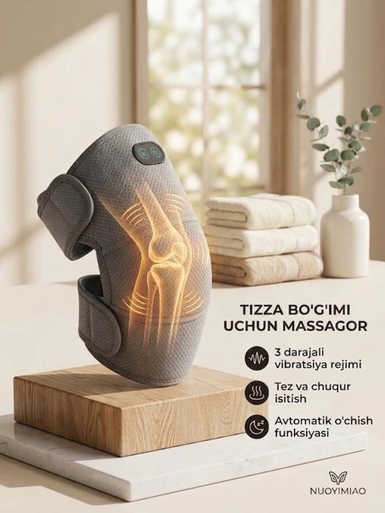 Elektr tizzalik massajyor Nuoyimiao Heated Knee Brace, boʻgʻim ogʻriqlariga qarshi