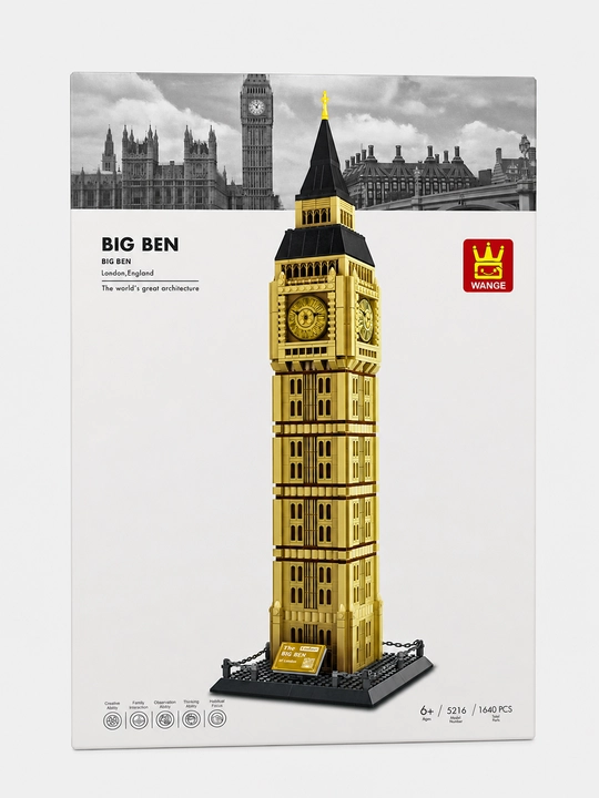 WANGE Big Ben 5216 konstruktor, 1640 detal, London arxitekturasi
