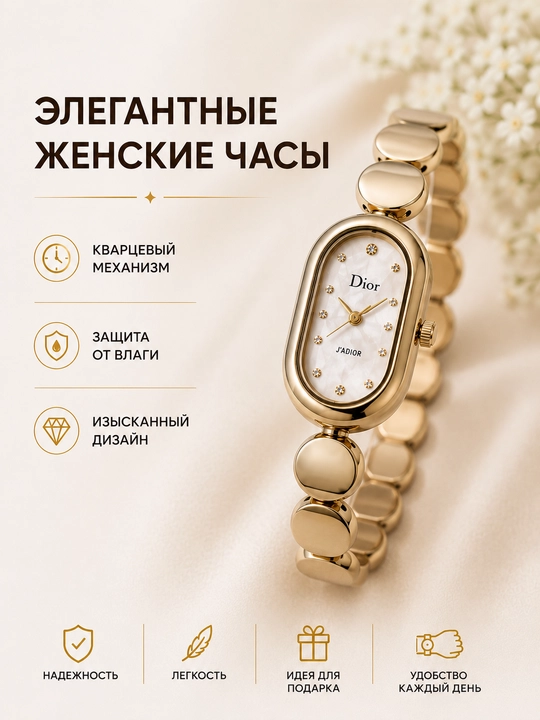 Женские наручные часы, элегантные, кварцевые, классический дизайн - 
