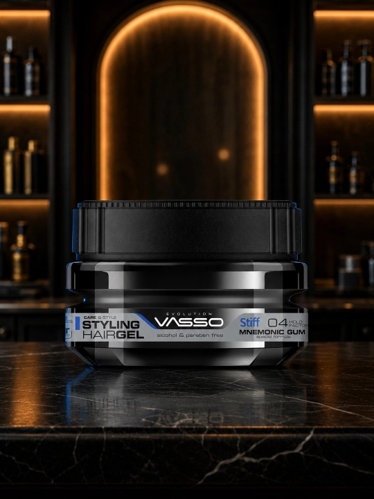 VASSO Stiff soch uchun gum gel, maksimal fiksatsiya, nam effekt