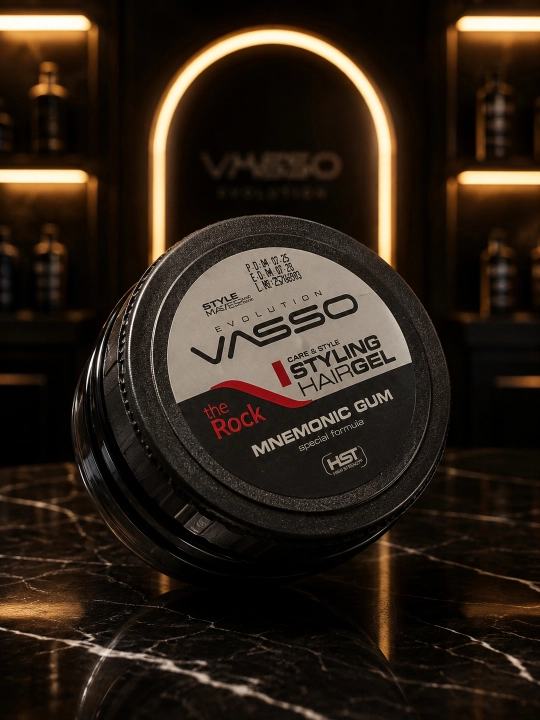 Гель-жвачка для волос VASSO The Rock, экстрасильная фиксация, мокрый эффект