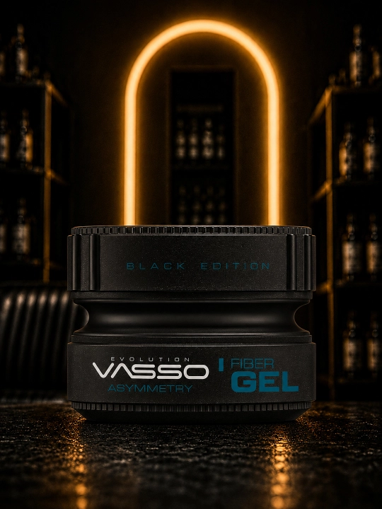Файбер-гель для волос VASSO Asymmetry, экстрасильная фиксация, яркий блеск