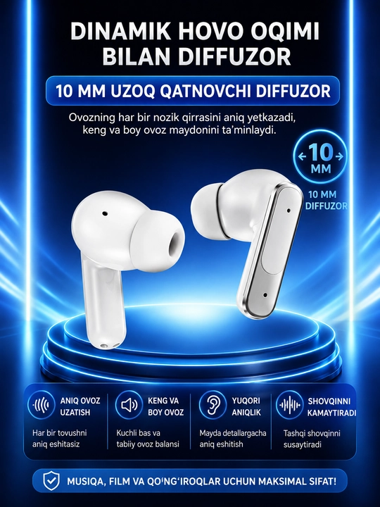Беспроводные Bluetooth наушники E100 TWS с Bluetooth 5.3 и кейсом