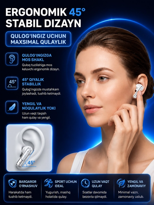Беспроводные Bluetooth наушники E100 TWS с Bluetooth 5.3 и кейсом