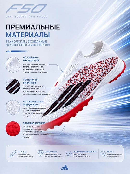 Adidas F50, сороконожки, футбольные бутсы