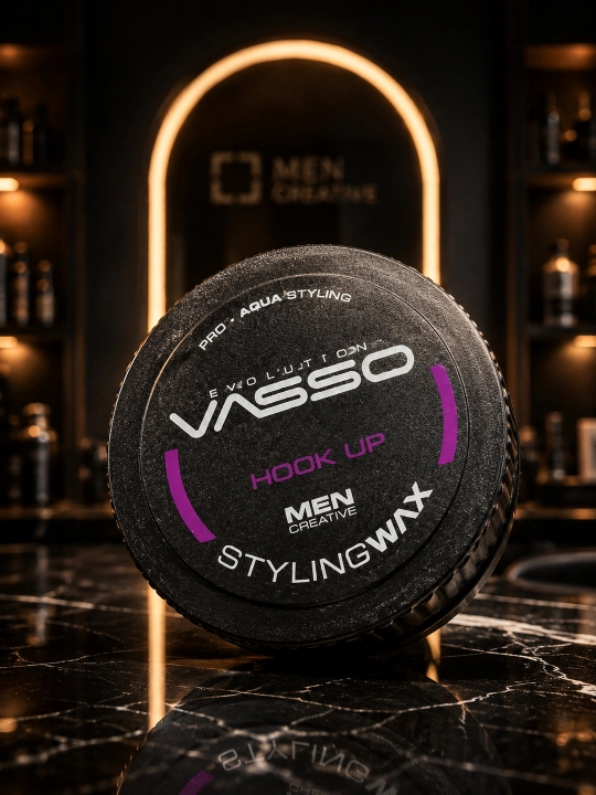 Воск для волос VASSO Aqua Wax Hook Up, средне-сильная фиксация, естественный блеск