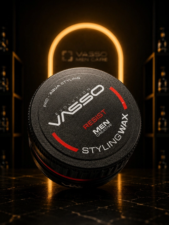 Воск для волос VASSO Aqua Wax Resist, сильная фиксация, естественный блеск