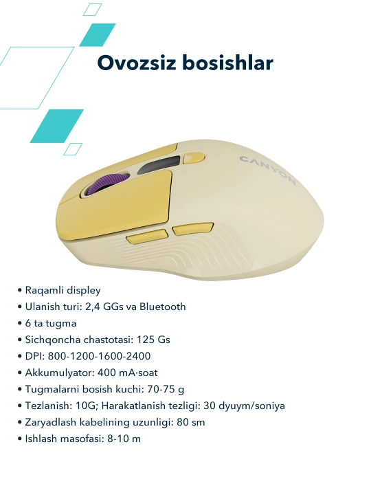 Simsiz sichqoncha kompyuter uchun CANYON MW-26
