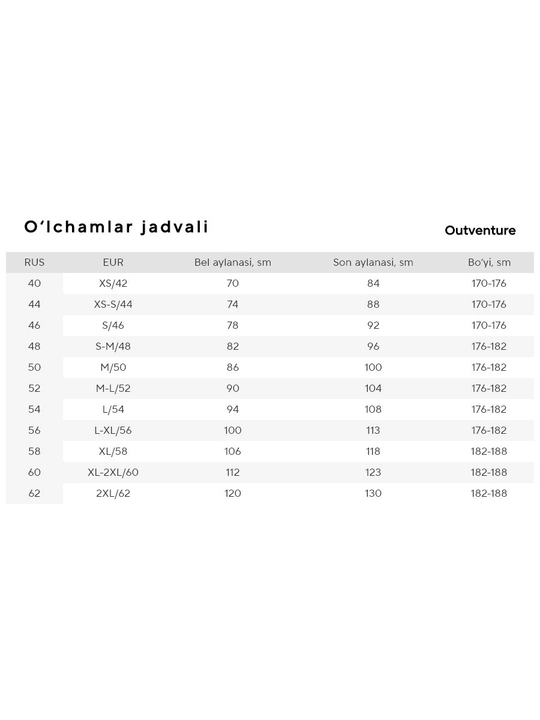 Erkaklar uchun Outventure issiqlik saqlovchi shimlar