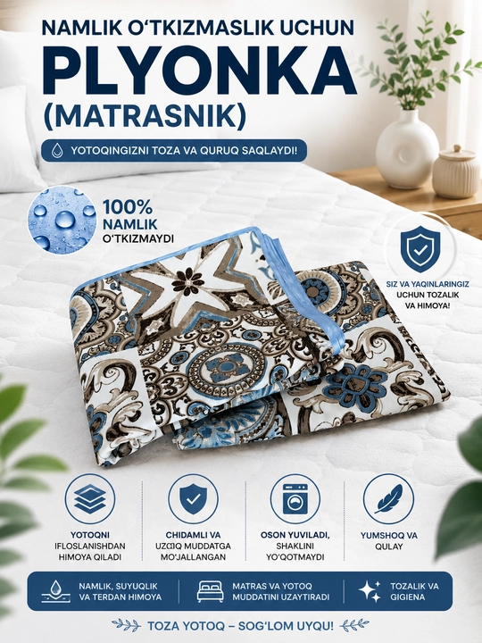 Bolalar matraslari uchun namlikdan himoyalovchi plyonka