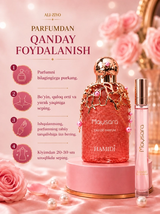 Ayollar atiri Hamidi Maysara, parfyumlangan suv