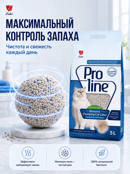 Proline Unsensed Наполнитель для кошачьего туалета, без запаха, 4.25 кг