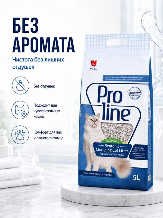 Proline Unsensed Наполнитель для кошачьего туалета, без запаха, 4.25 кг