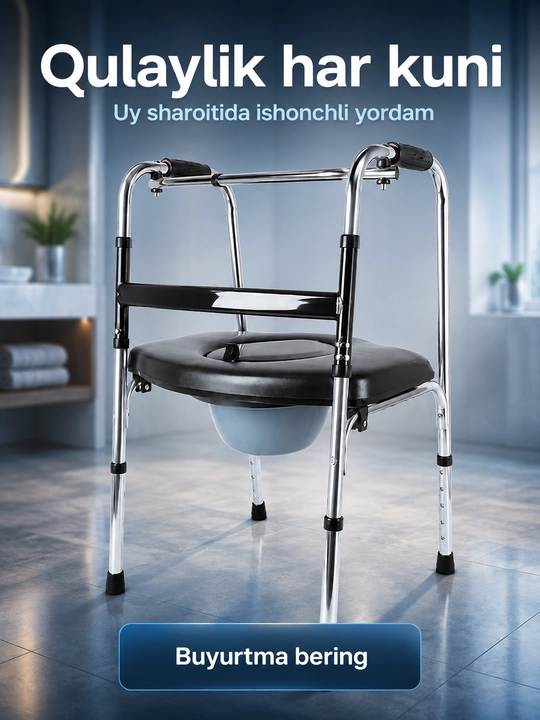 Xadenok kattalar va keksalar uchun, g‘ildirakli rollator, o‘rindiqli yurish tayanchi - 