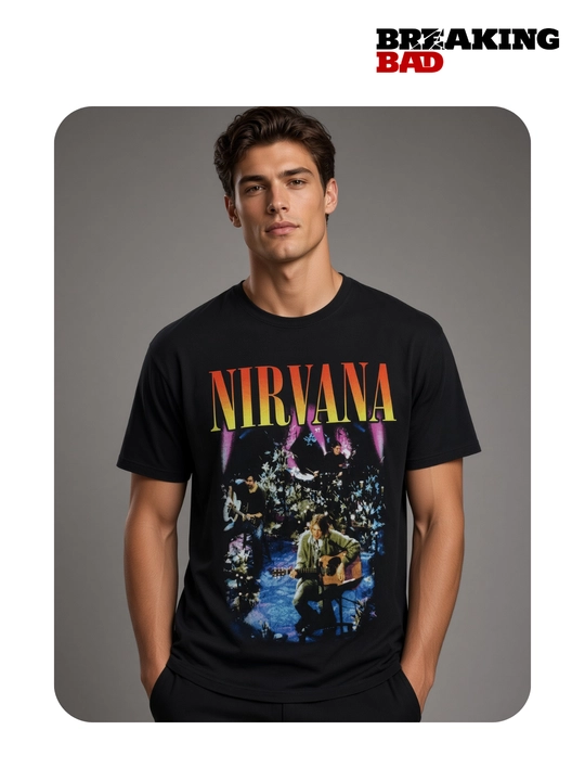Metallica, Nirvana, AC/DC va boshqa rok printli uniseks oversize futbolka
