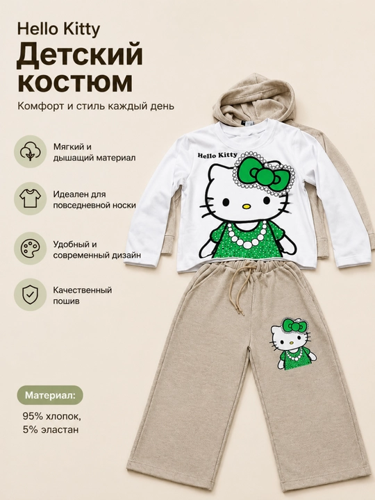 Детский костюм Hello Kitty — стиль, комфорт и качество