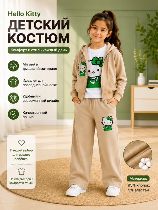 Детский костюм Hello Kitty — стиль, комфорт и качество
