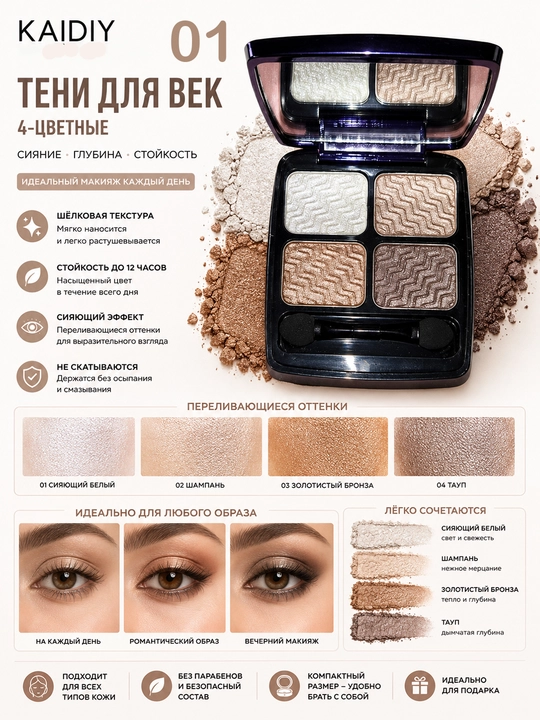 Тени для век Charm blue laser
