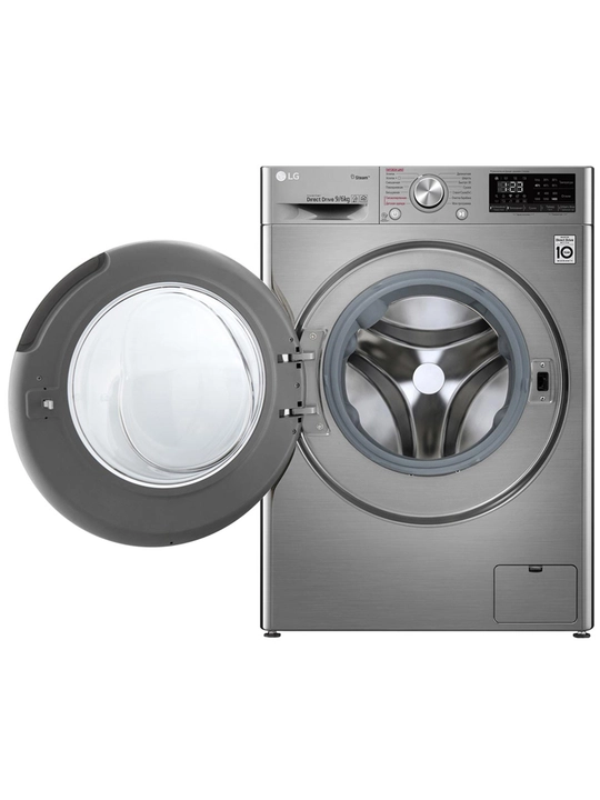 Стиральная машина LG F4V5VG2S с сушкой, 9/6 кг, Функция пара Steam, AI DD