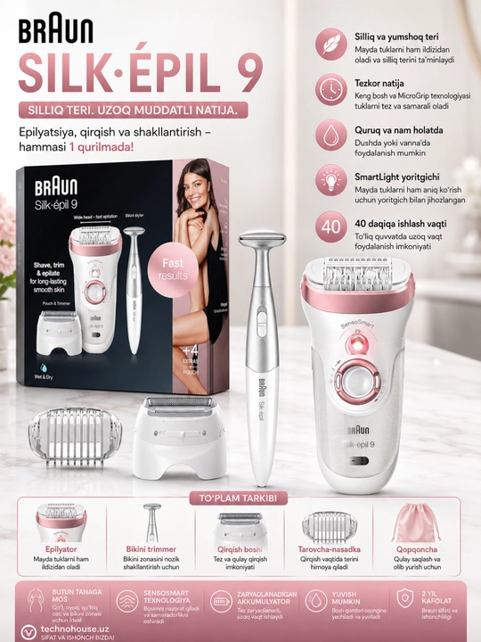Эпилятор Braun Silk-epil 9 SES 9890 SensoSmart - 
