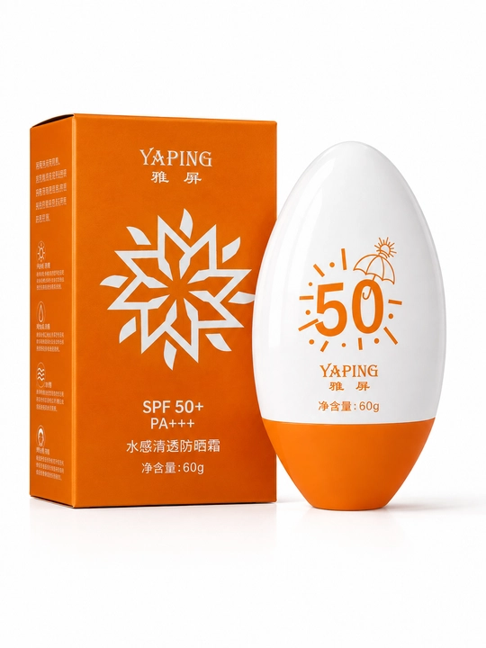 Yaping SPF 50+ PA+ Quyosh Himoyasi Kremi — Yengil formula, barcha teri turlari uchun, 60 g