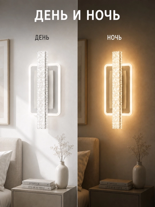 Devor LED bra chiroq, 3 xil yoritish rejimi, zamonaviy dizayn