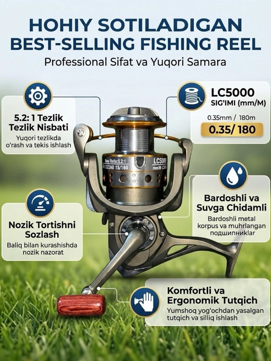 Катушка для рыбалки DFC 5000, 6000, W.P.E. Fishing expert