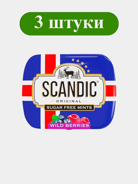 Конфеты SCANDIC без сахара «Лесные ягоды», 3 шт - 