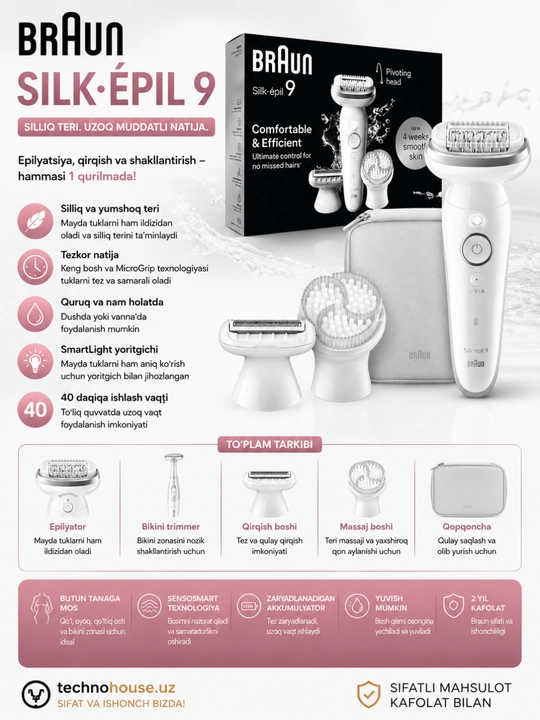 Эпилятор Braun Silk·épil 9 9-061 Влажная и сухая - 