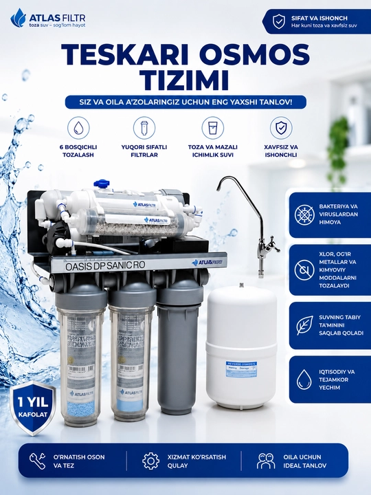 Atlas Filtri OASIS DP SANIC PUMP — система обратного осмоса - 