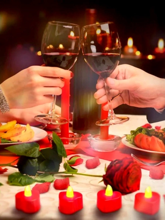 Romantik dekor shamlar — olovsiz LED yurak shaklidagi shamlar